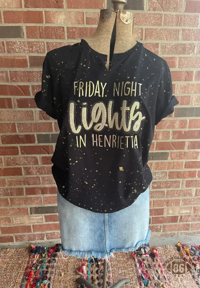 Friday Night Lights Spirit Tee – Glitter Letter Game Day Shirt