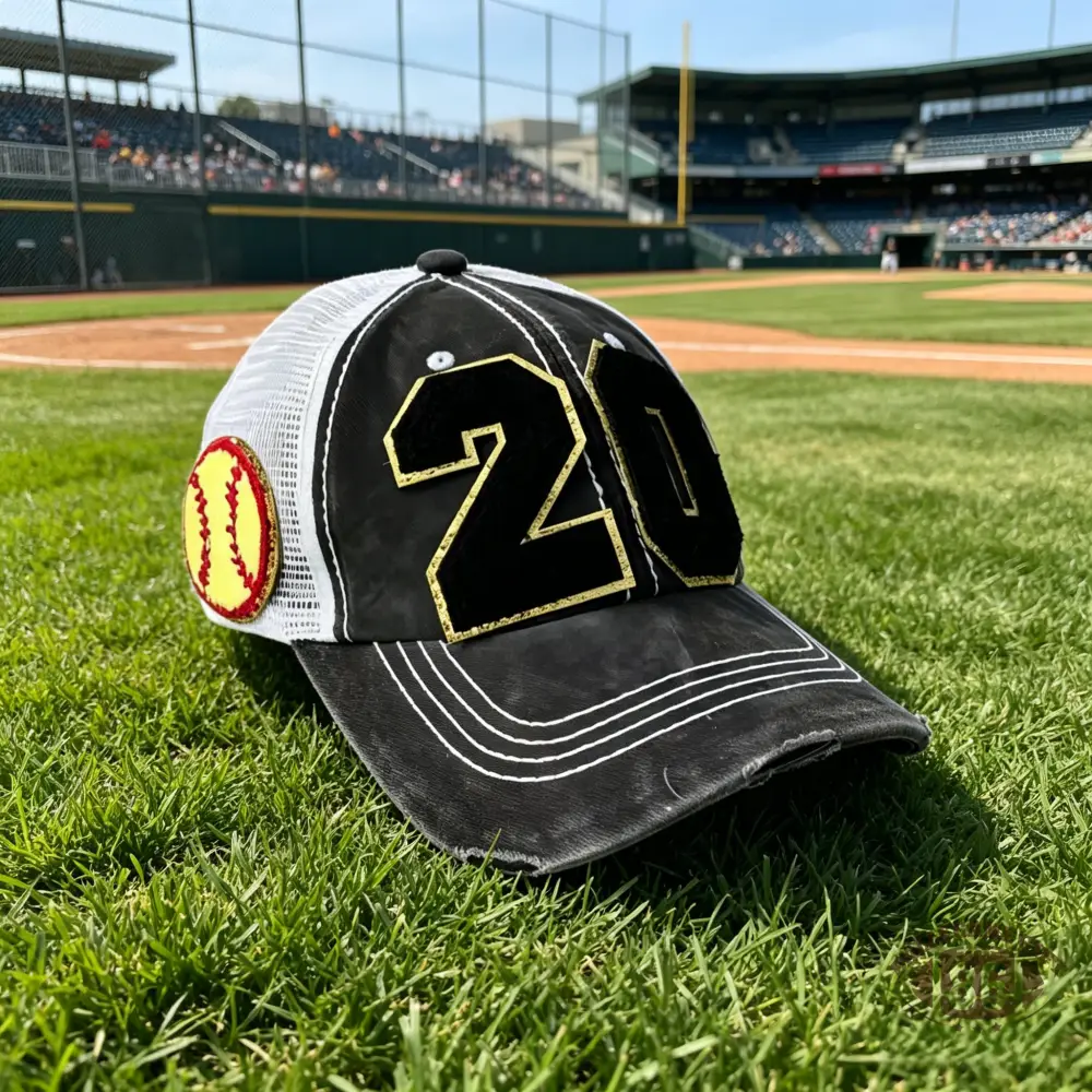 Baseball Mom Hat, Personalized Number Patch, Varsity Trucker Cap