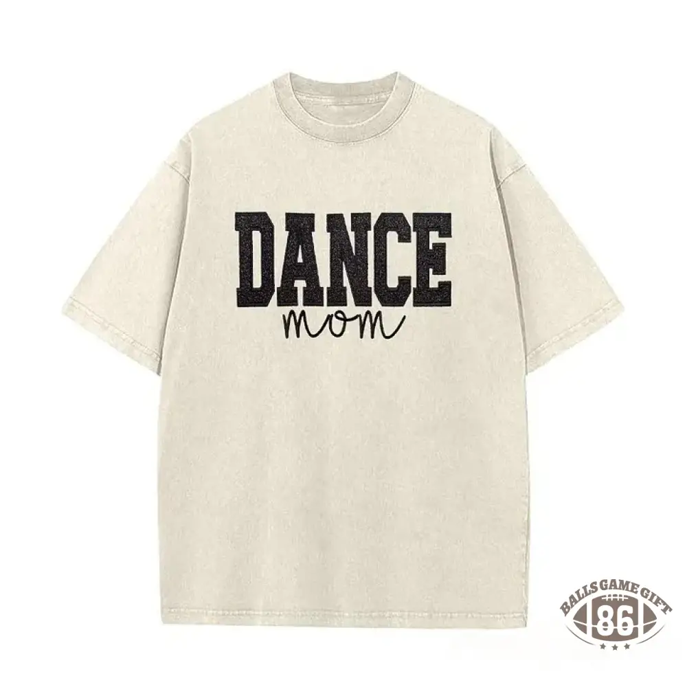 Personalized Embroidered Dance Mom Washed T-Shirt with Kids Name on Sleeve