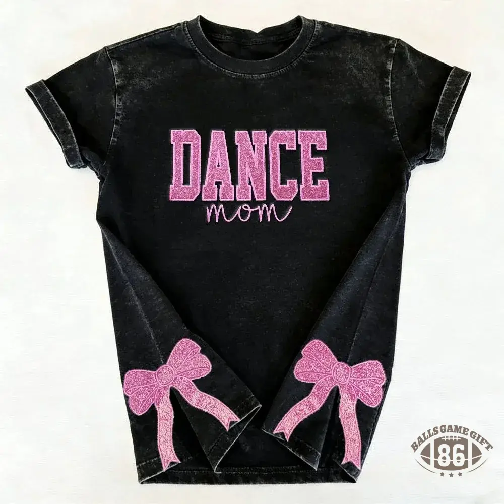 Personalized Embroidered Dance Mom Washed T-Shirt with Kids Name on Sleeve