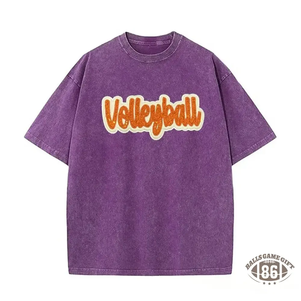 Sequin Volleyball Game Day Distressed T-Shirt with Side Bow Detail