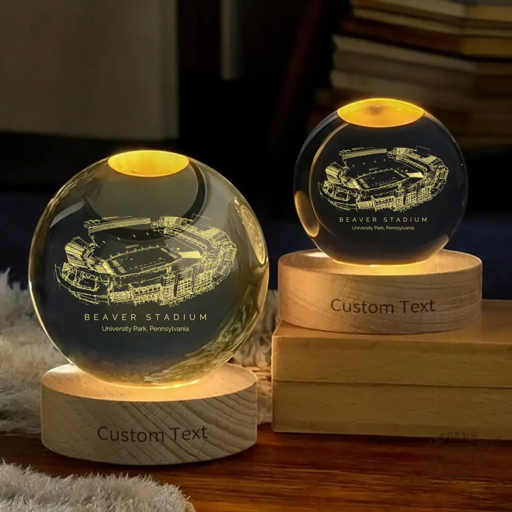 Beaver Stadium 3D Spherical Crystal Ball Lamp