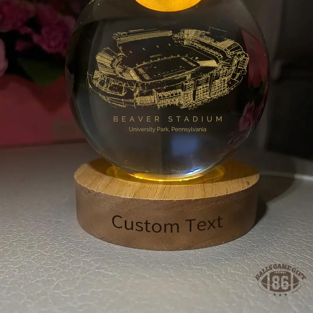 Beaver Stadium 3D Spherical Crystal Ball Lamp