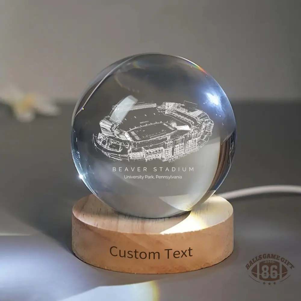 Beaver Stadium 3D Spherical Crystal Ball Lamp