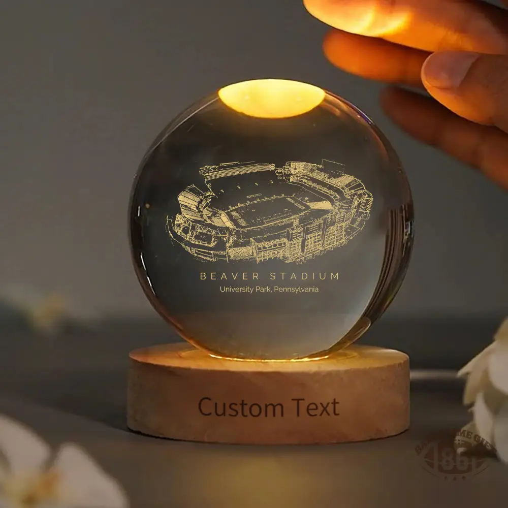 Beaver Stadium 3D Spherical Crystal Ball Lamp