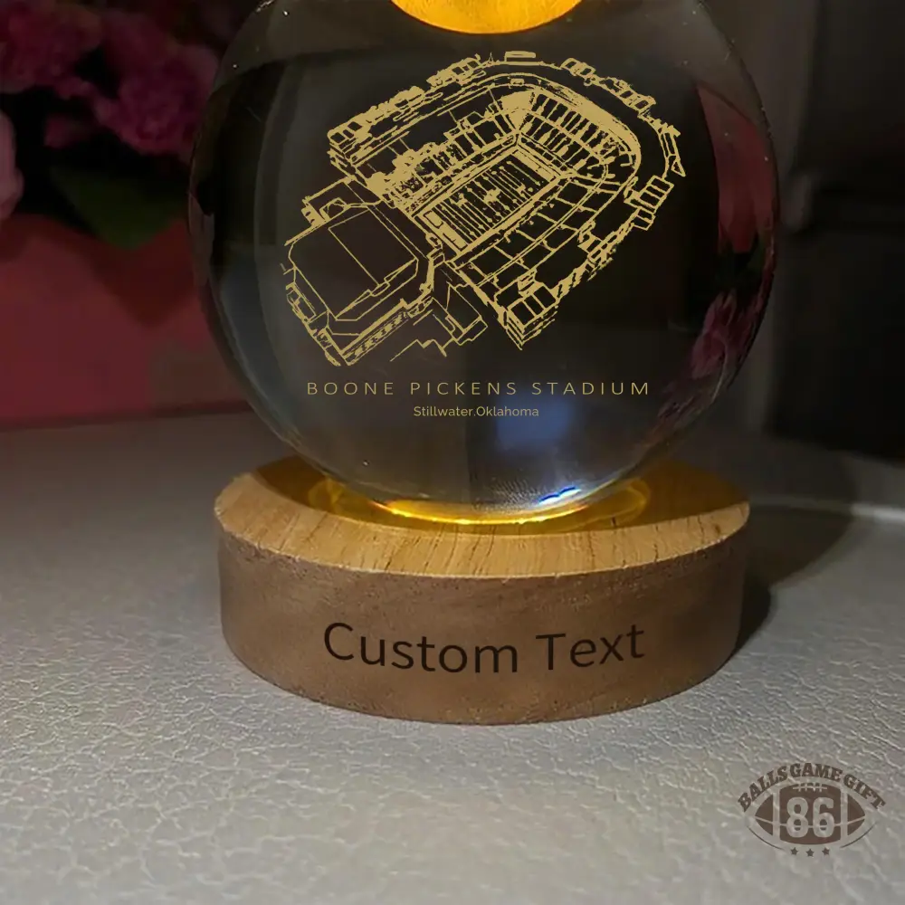 Boone Pickens Stadium 3D Spherical Crystal Ball Lamp