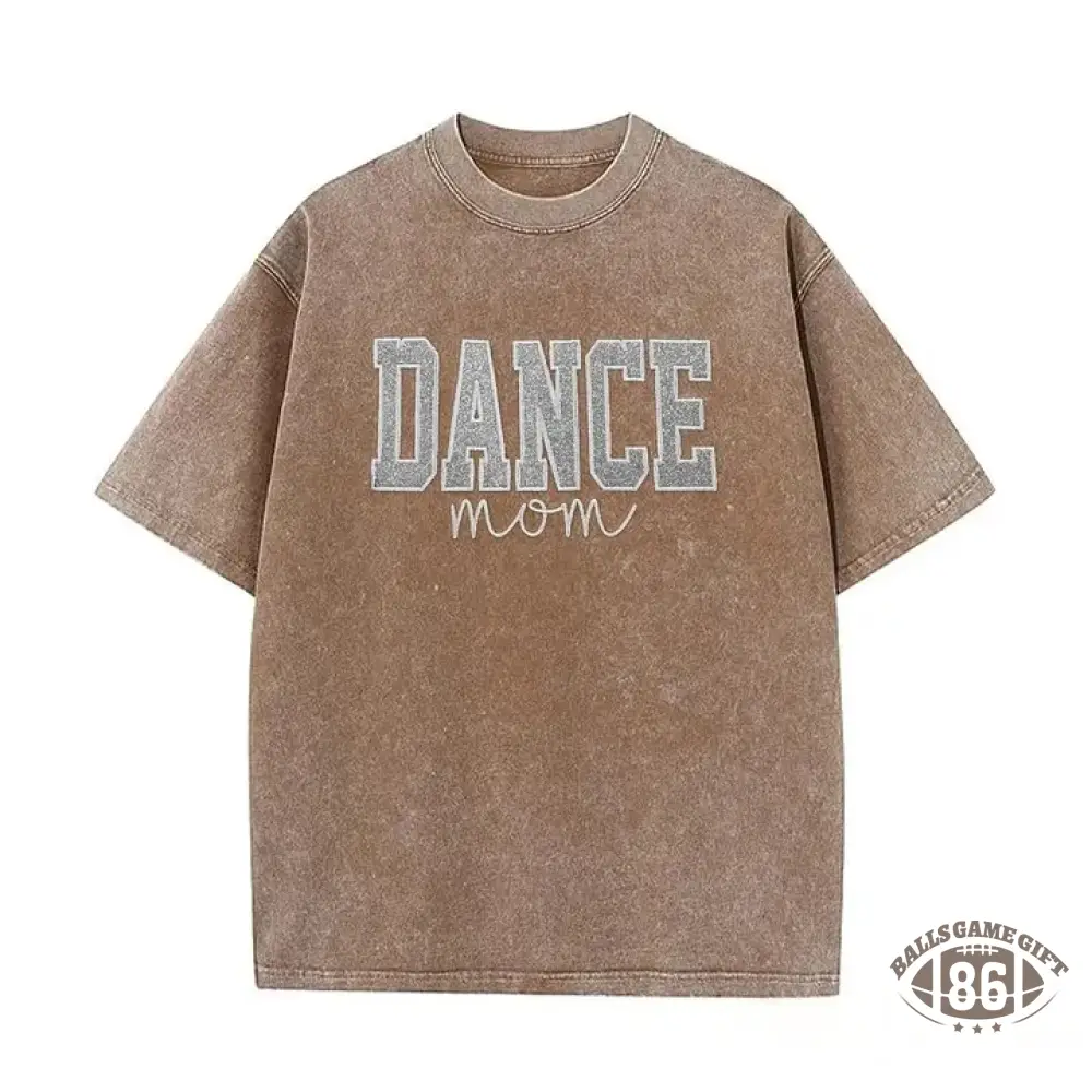 Personalized Embroidered Dance Mom Washed T-Shirt with Kids Name on Sleeve