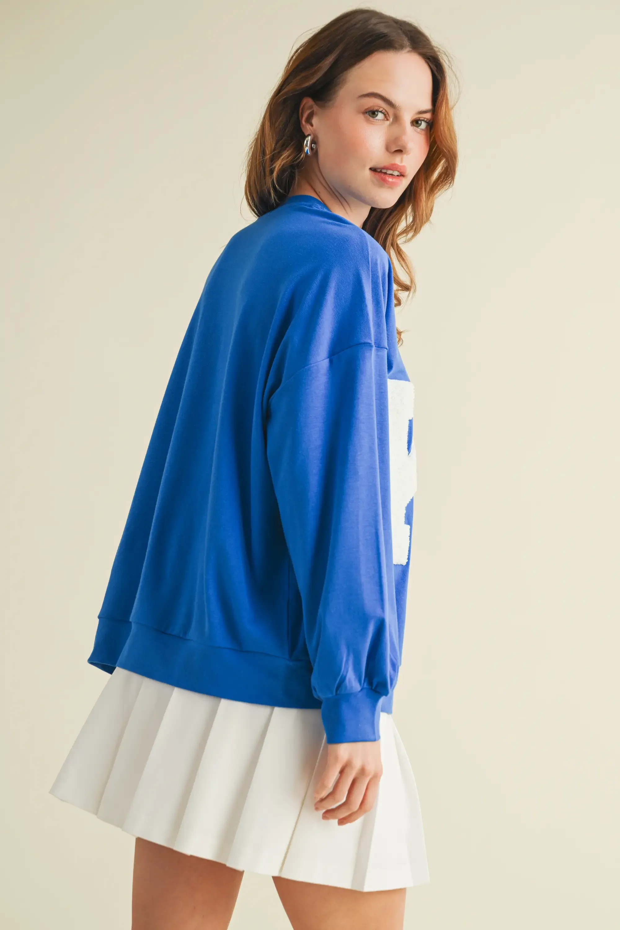 Y2K Style KY Oversized Appliqué Crewneck Sweatshirt