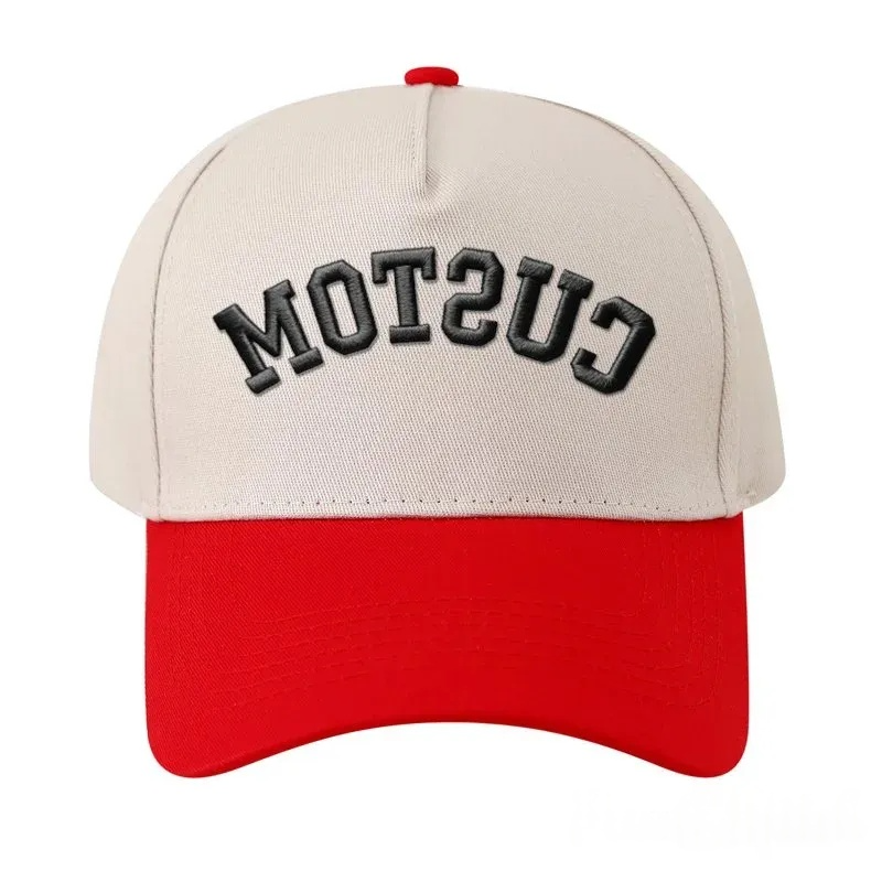 Custom Upside Down Hat 3D Puff Embroidered Two Tone Baseball Cap