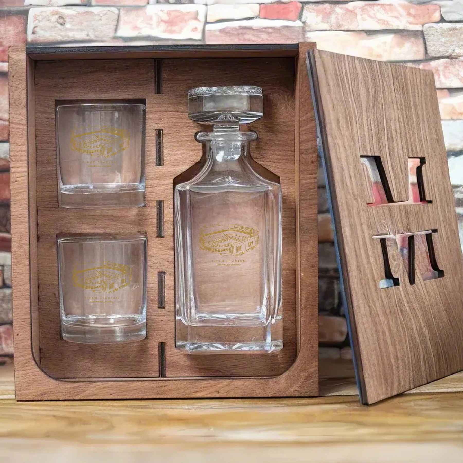 Tiger Stadium (LSU) - LSU Tigers Whiskey Set 