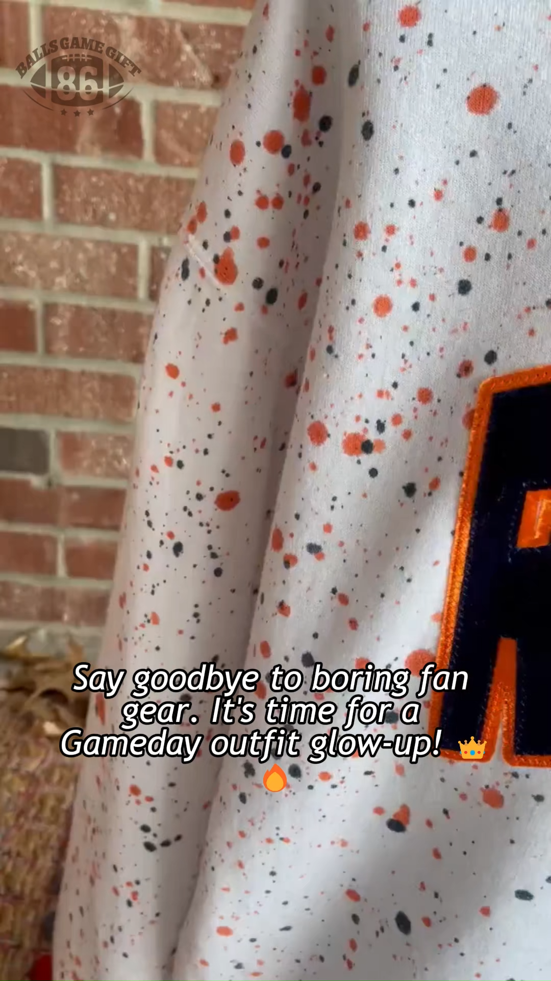 Personalized Speckled Team Letter Sweatshirt, Custom Game Day Crewneck