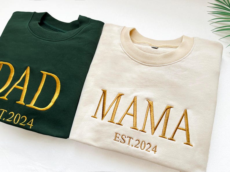 Personalized Mama Full Embroidered Sweatshirt, New Mom Outfit, Mother's Day Gifts.