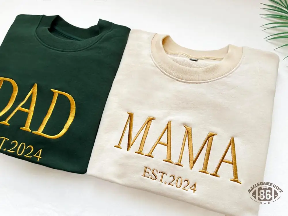 Personalized Mama Full Embroidered Sweatshirt, New Mom Outfit, Mother's Day Gifts.