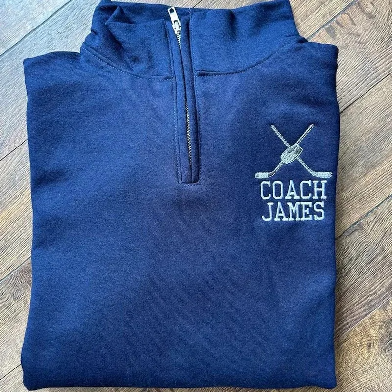 Custom Hockey Pullover Personalized Team Colors Quarter Zip Sweater