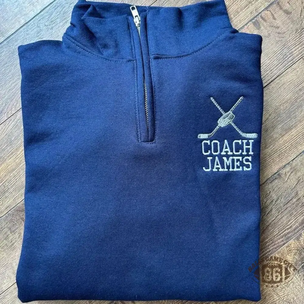 Custom Hockey Pullover Personalized Team Colors Quarter Zip Sweater