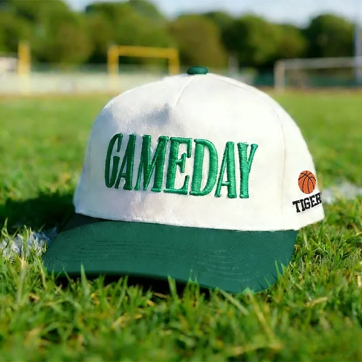 Game Day  Embroidery Baseball Cap with Sport Icon on Side
