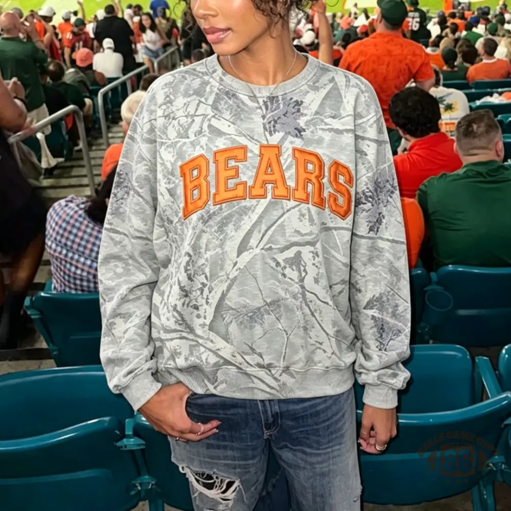 Camo Game Day Puff Print Crewneck Sweatshirt Football Fan Pullover