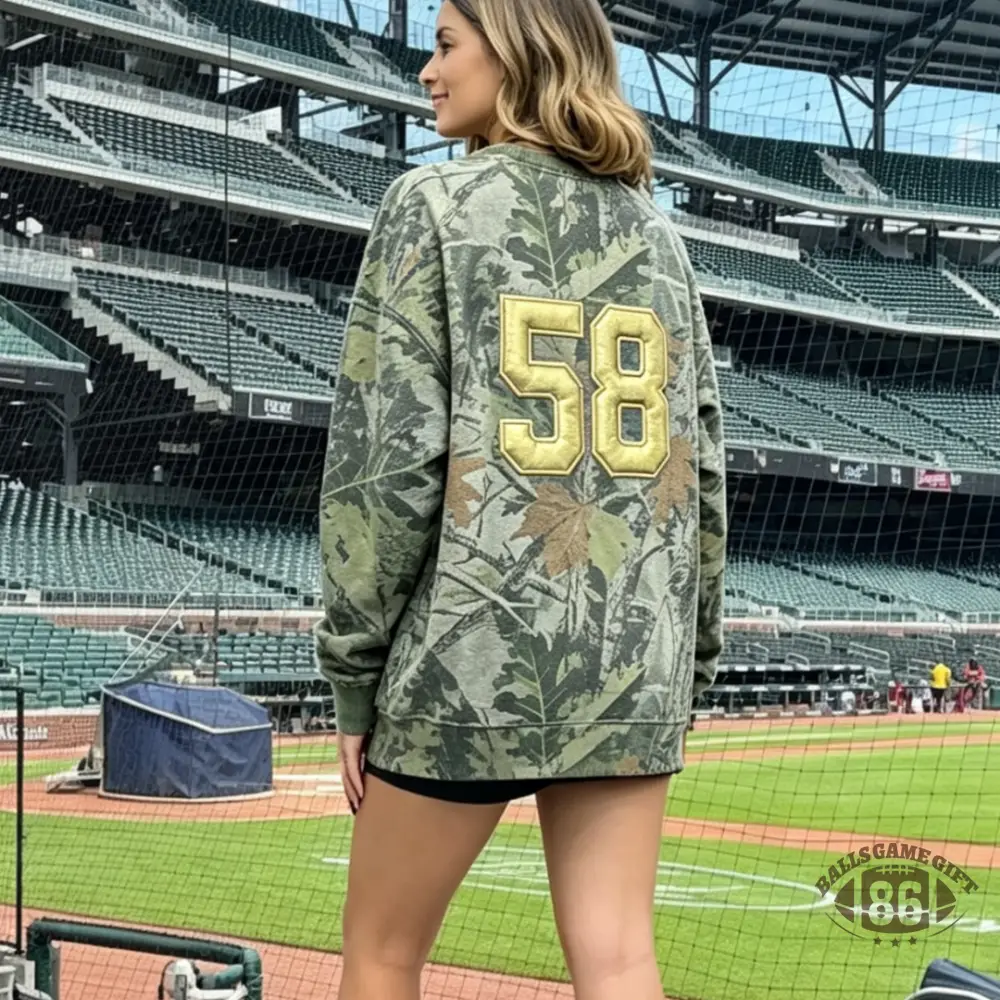 Camo Game Day Puff Print Crewneck Sweatshirt Football Fan Pullover