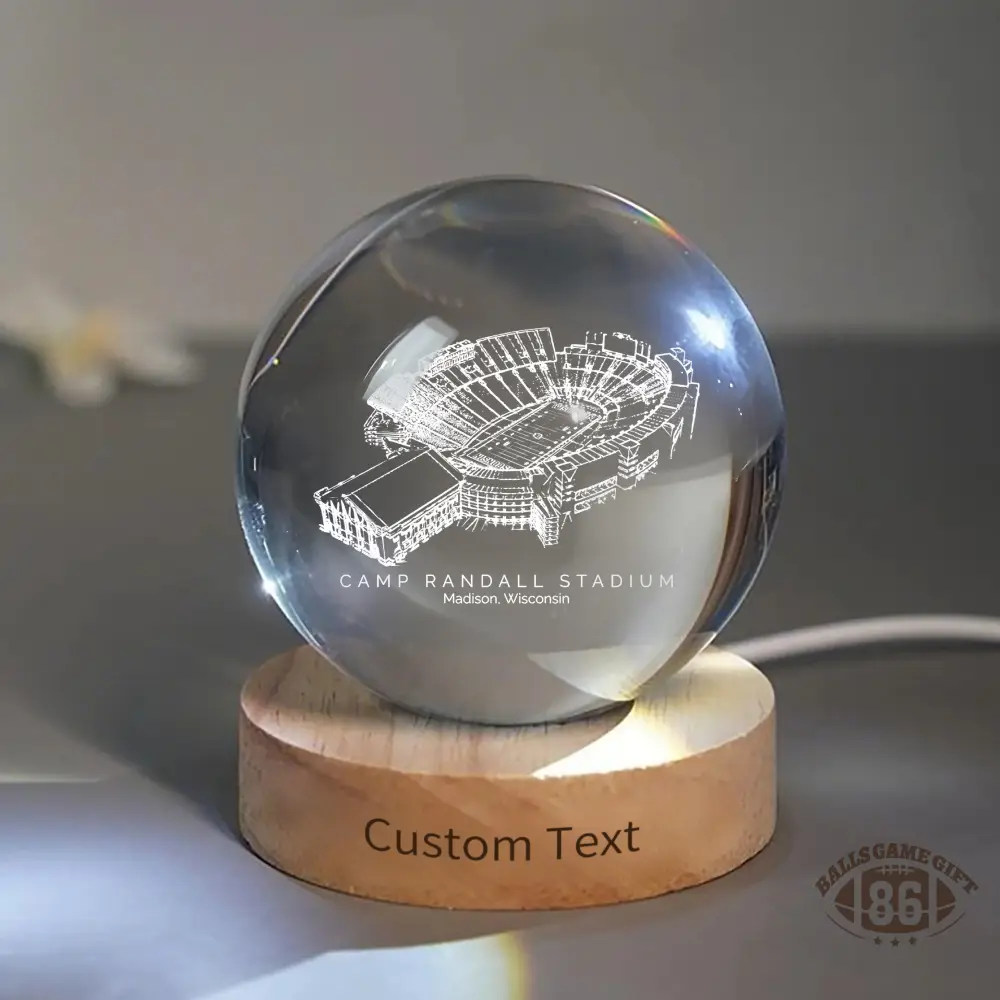 Camp Randall Stadium 3D Spherical Crystal Ball Lamp