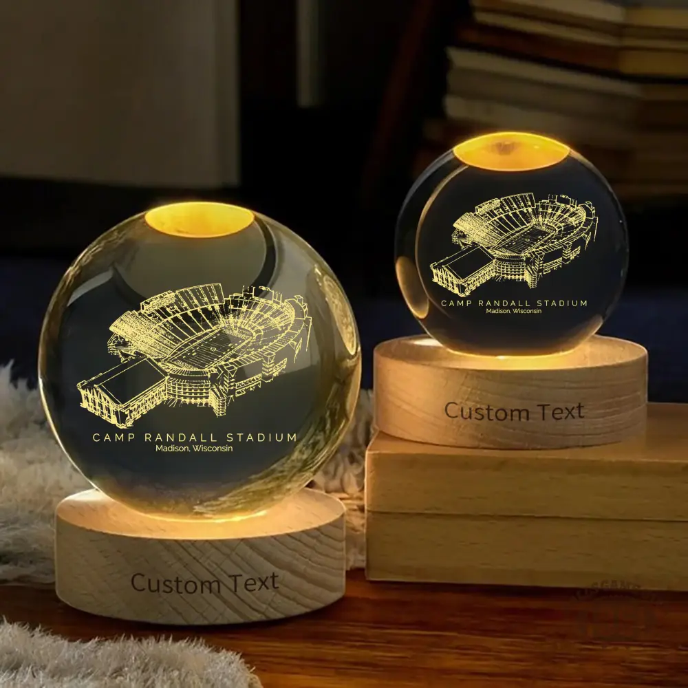Camp Randall Stadium 3D Spherical Crystal Ball Lamp
