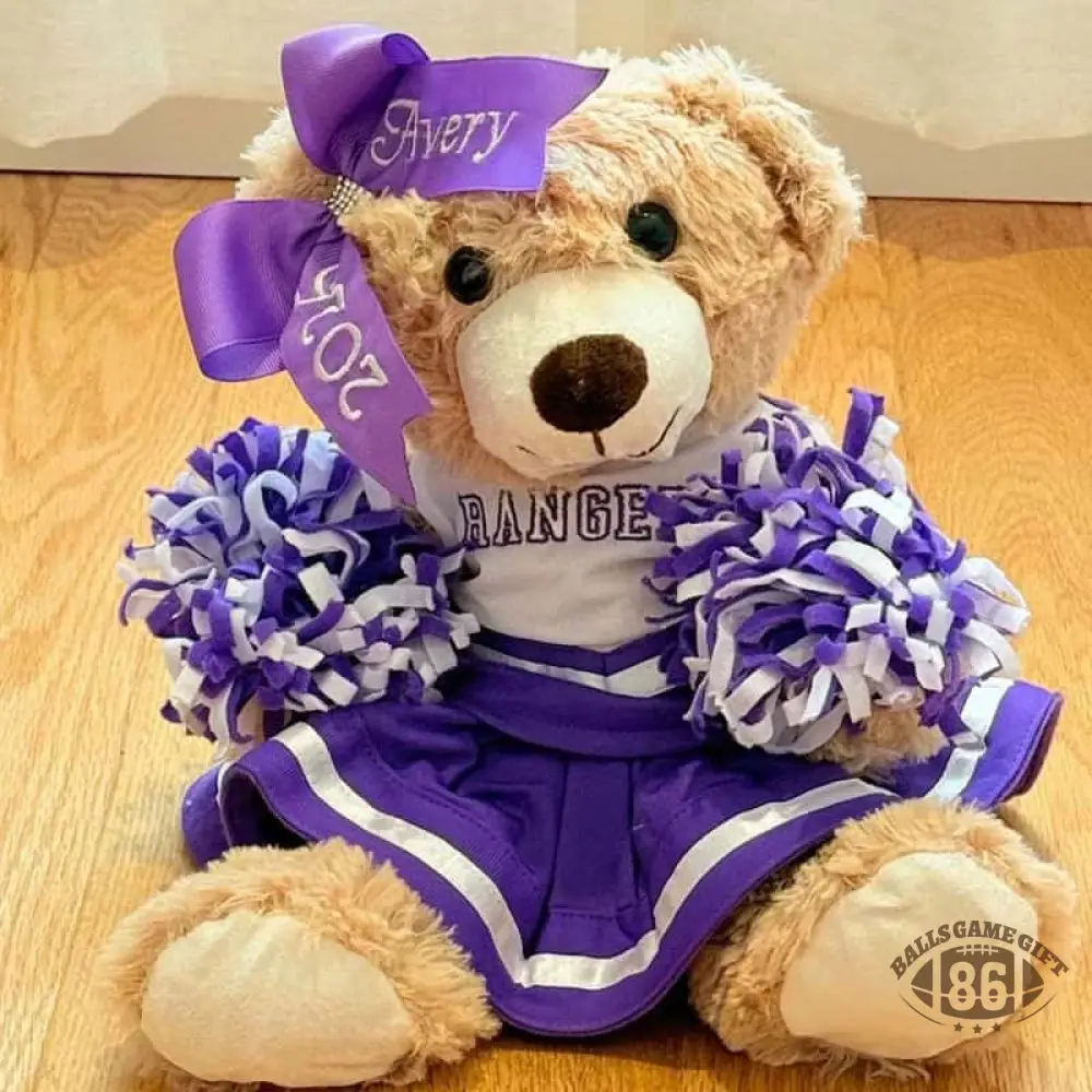 Cheer Bear Embroidered Sweatshirt with Bow | Cute Cheerleading Game Day Gift