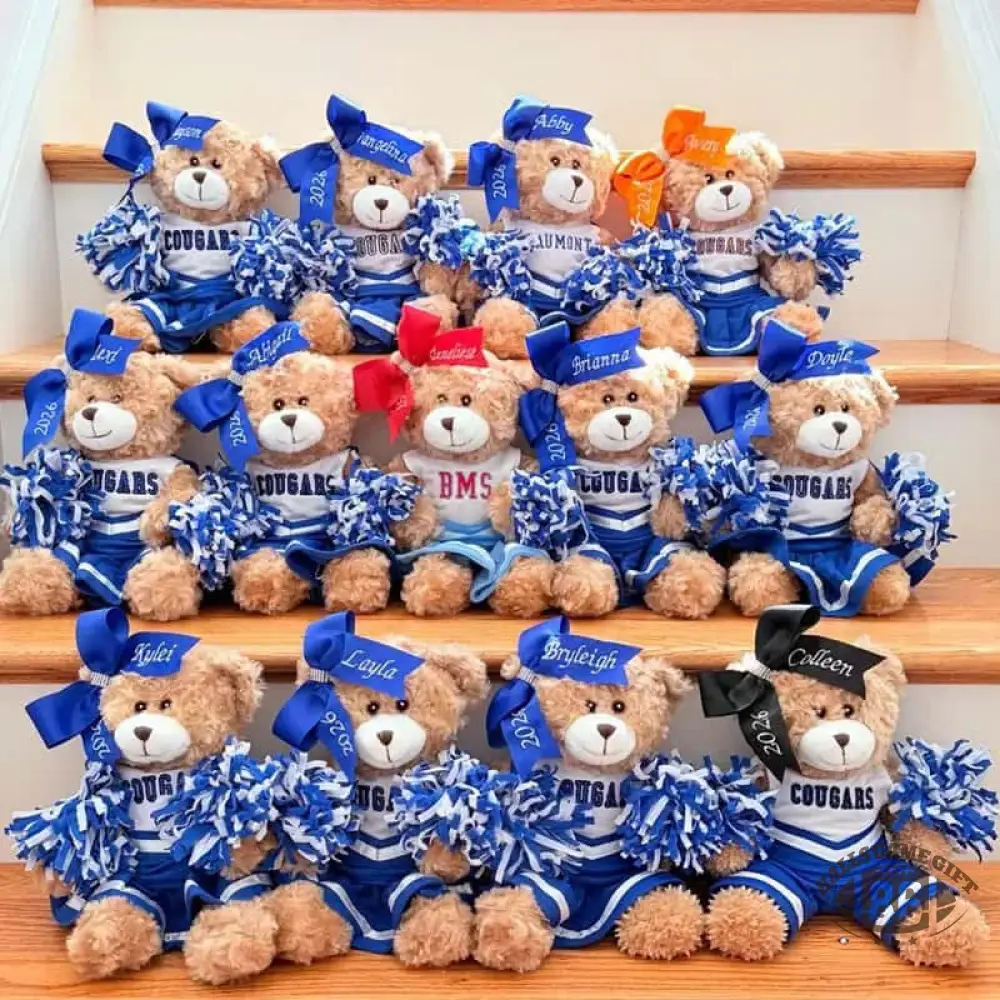 Cheer Bear Embroidered Sweatshirt with Bow | Cute Cheerleading Game Day Gift