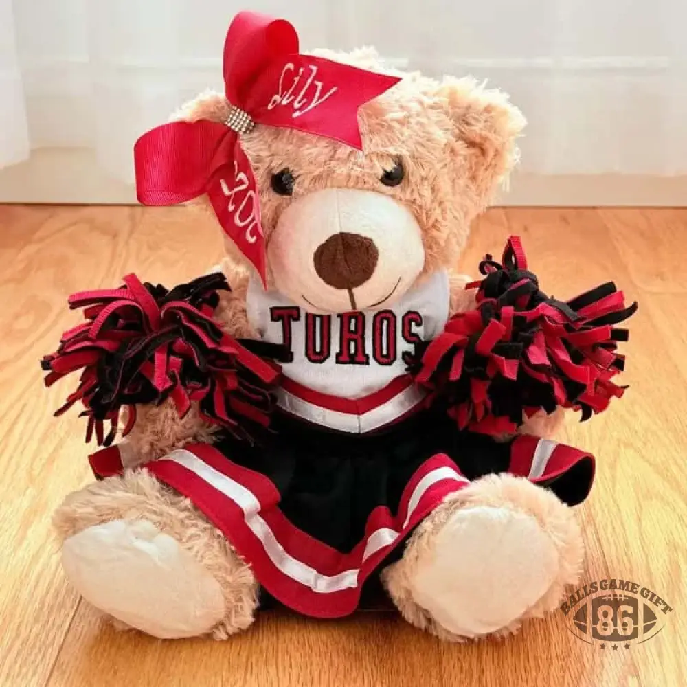 Cheer Bear Embroidered Sweatshirt with Bow | Cute Cheerleading Game Day Gift