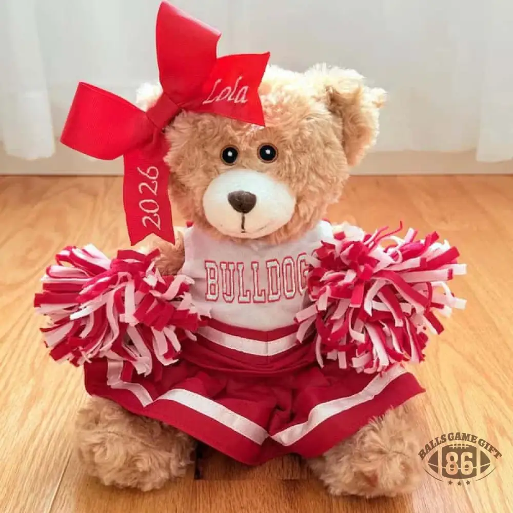 Cheer Bear Embroidered Sweatshirt with Bow | Cute Cheerleading Game Day Gift
