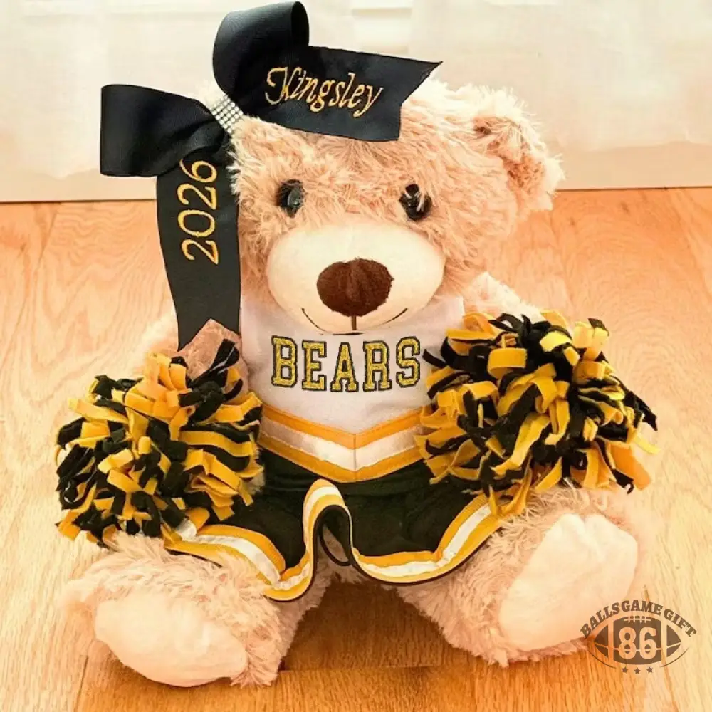 Cheer Bear Embroidered Sweatshirt with Bow | Cute Cheerleading Game Day Gift