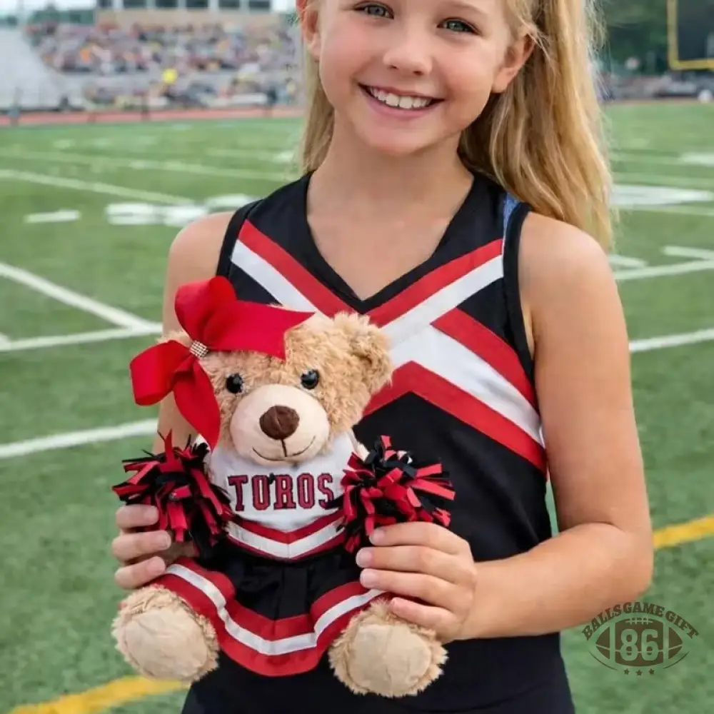 Cheer Bear Embroidered Sweatshirt with Bow | Cute Cheerleading Game Day Gift