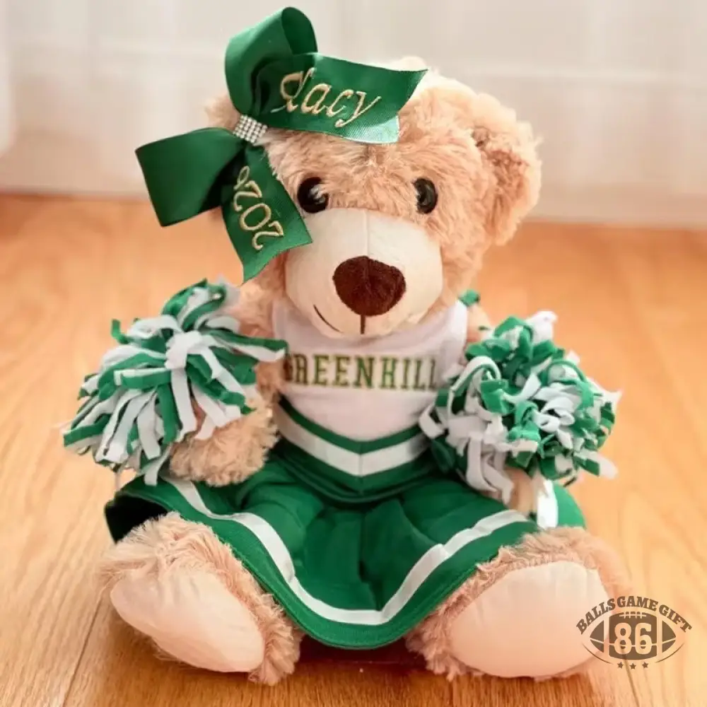 Cheer Bear Embroidered Sweatshirt with Bow | Cute Cheerleading Game Day Gift