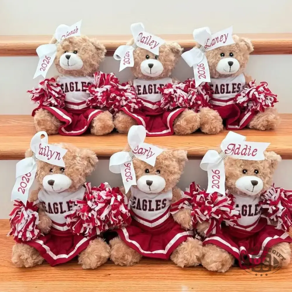 Cheer Bear Embroidered Sweatshirt with Bow | Cute Cheerleading Game Day Gift
