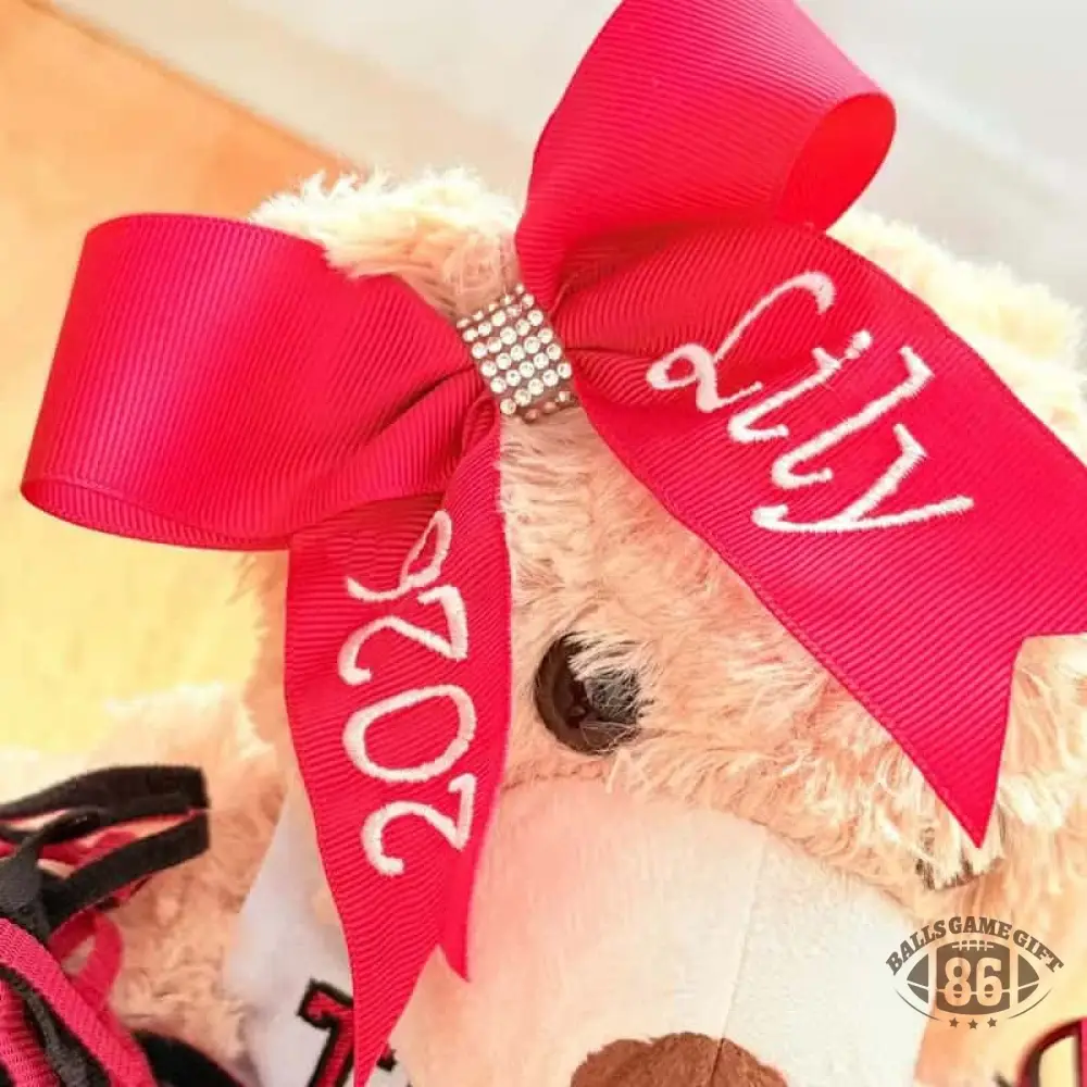 Cheer Bear Embroidered Sweatshirt with Bow | Cute Cheerleading Game Day Gift