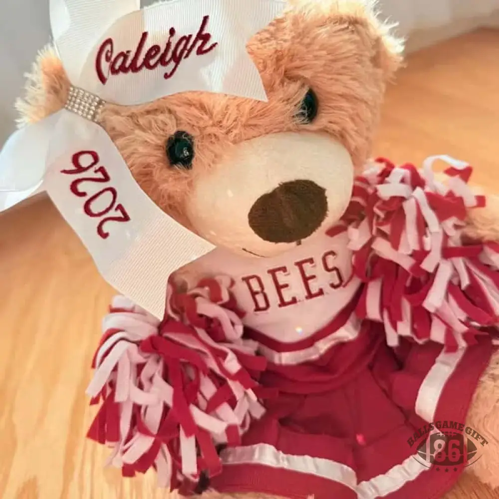 Cheer Bear Embroidered Sweatshirt with Bow | Cute Cheerleading Game Day Gift