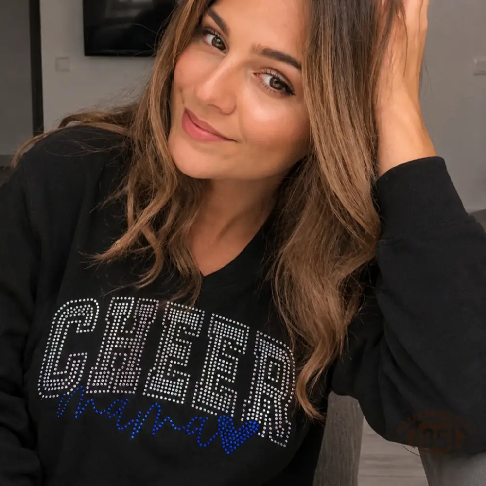 Cheer Mama Bling T-Shirt, Rhinestone Embellished Tee