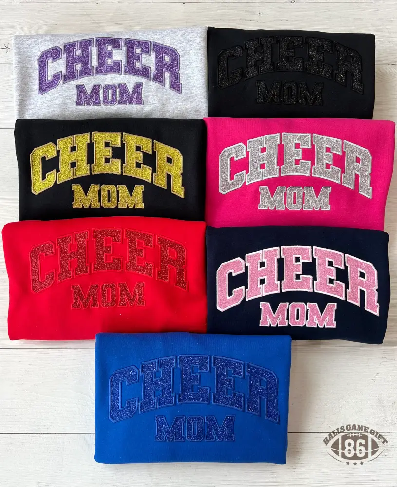 Cheer Mama gift, Embroidered Cheer Mom sweater, Cheerleading Mom tee