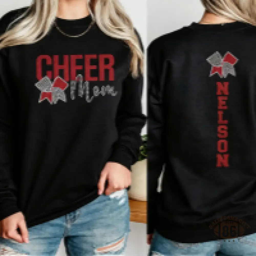 Cheer Mom Sweatshirt with Faux Rhinestones