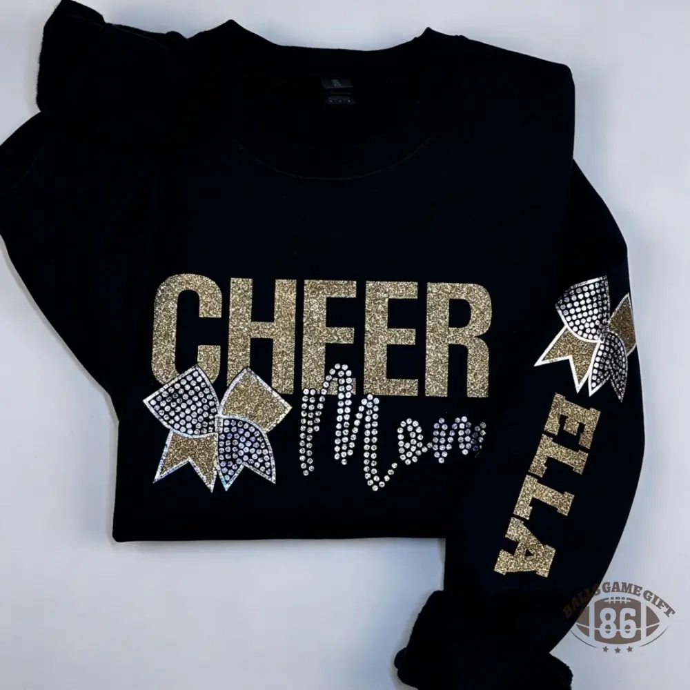 Cheer Mom Sweatshirt with Faux Rhinestones