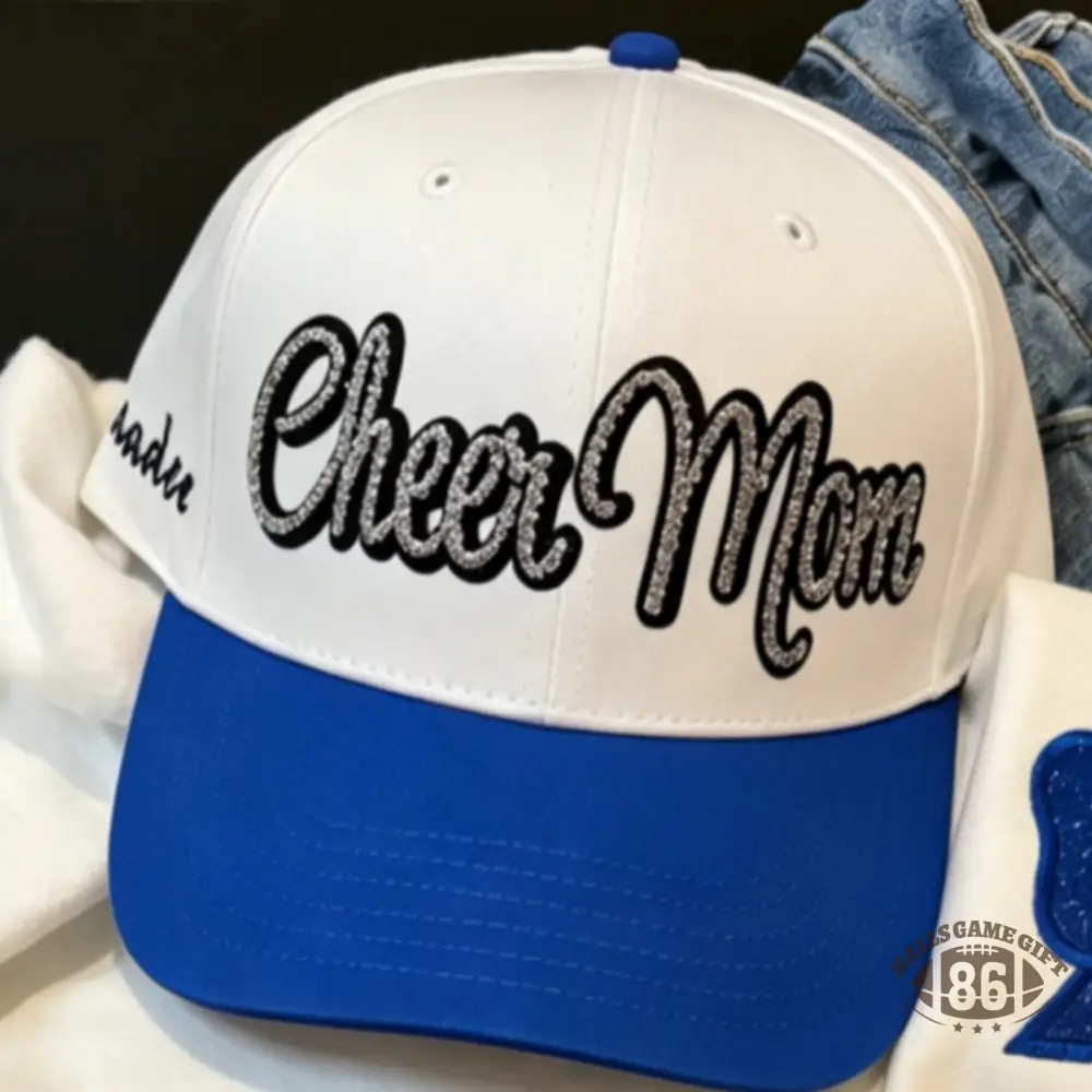 Cheer Mom Vintage Rhinestone Embellished Snapback Hat 👑