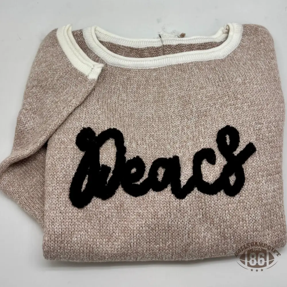 Chenille Letter Boat Neck Knit Sweater | Women Casual Fall Pullover