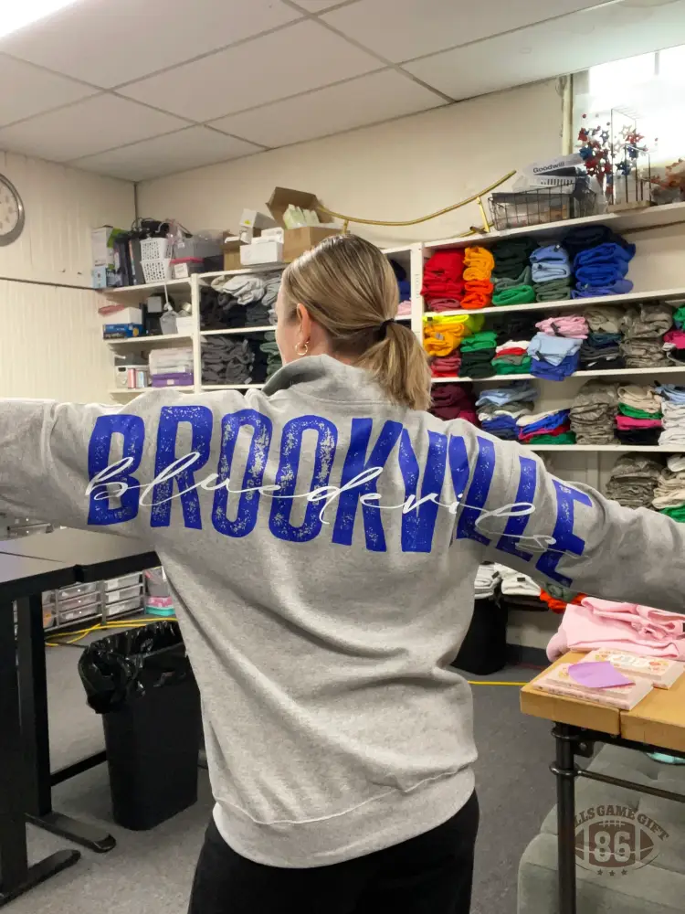 Custom 1/4 Zip Distressed Big Back With Front Print