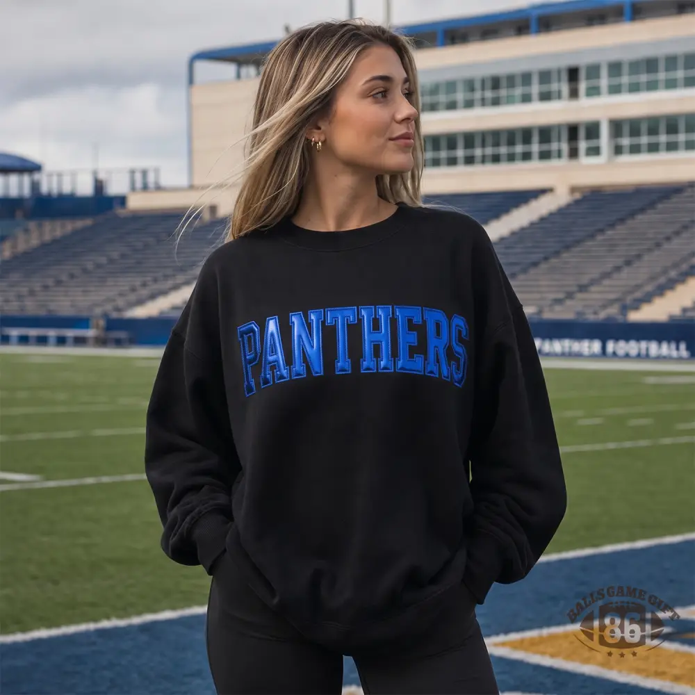 Custom 3D Metallic Puff Printed Team Graphic Sweatshirt For Football Game Day Outfits