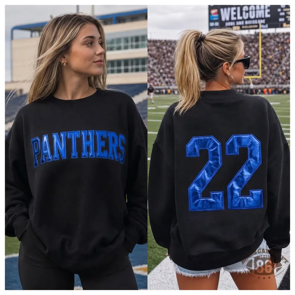Custom 3D Metallic Puff Printed Team Graphic Sweatshirt For Football Game Day Outfits