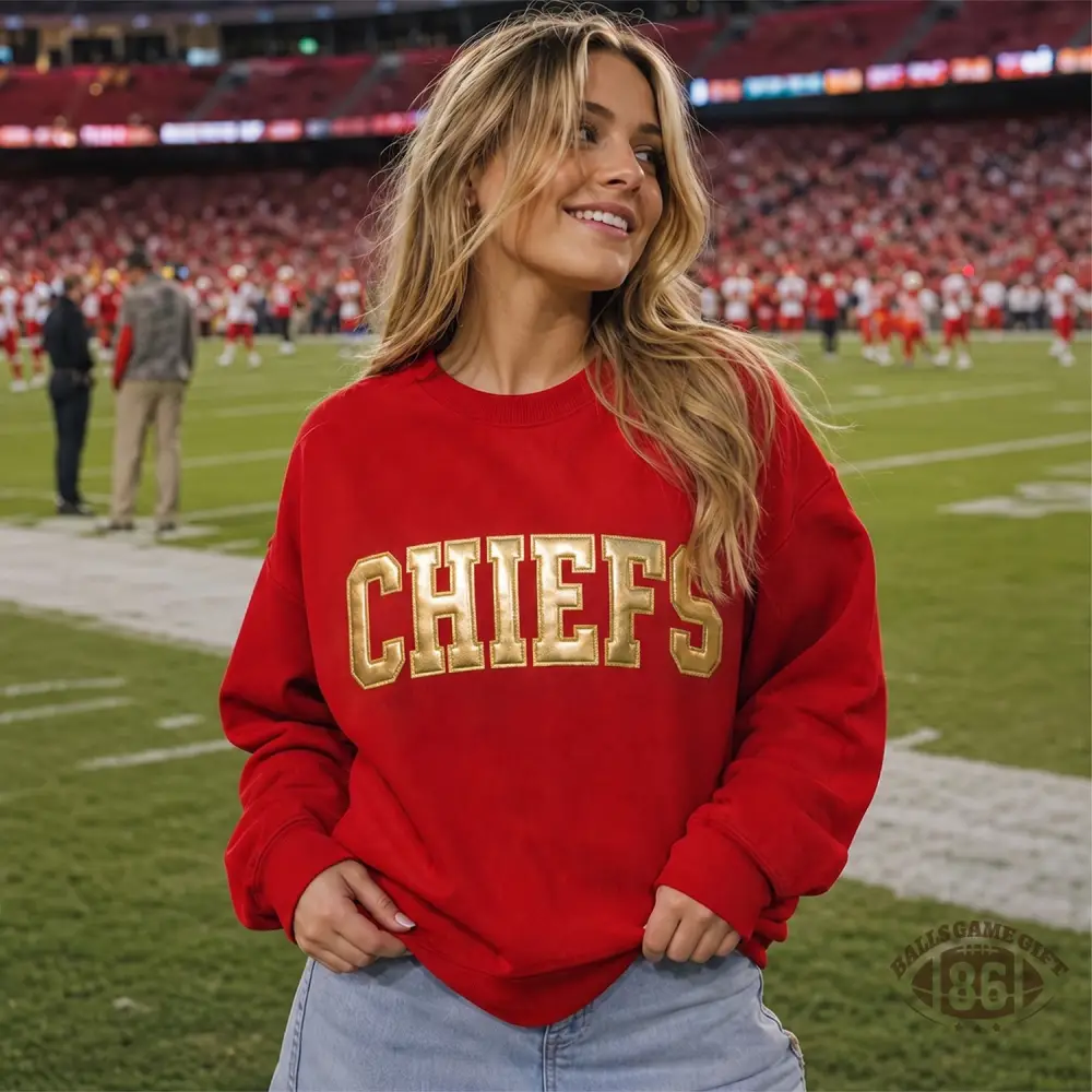 Custom 3D Metallic Puff Printed Team Graphic Sweatshirt For Football Game Day Outfits