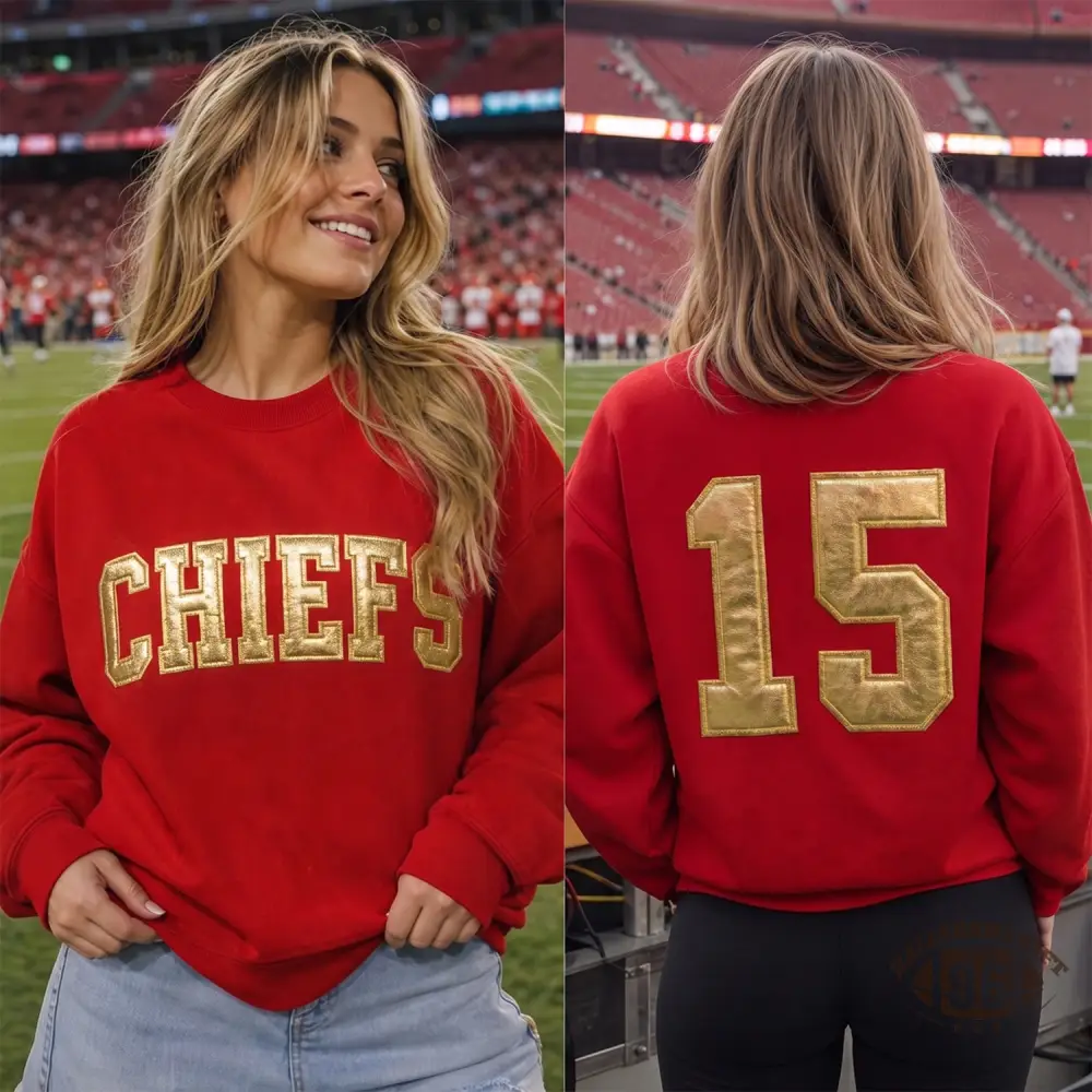 Custom 3D Metallic Puff Printed Team Graphic Sweatshirt For Football Game Day Outfits