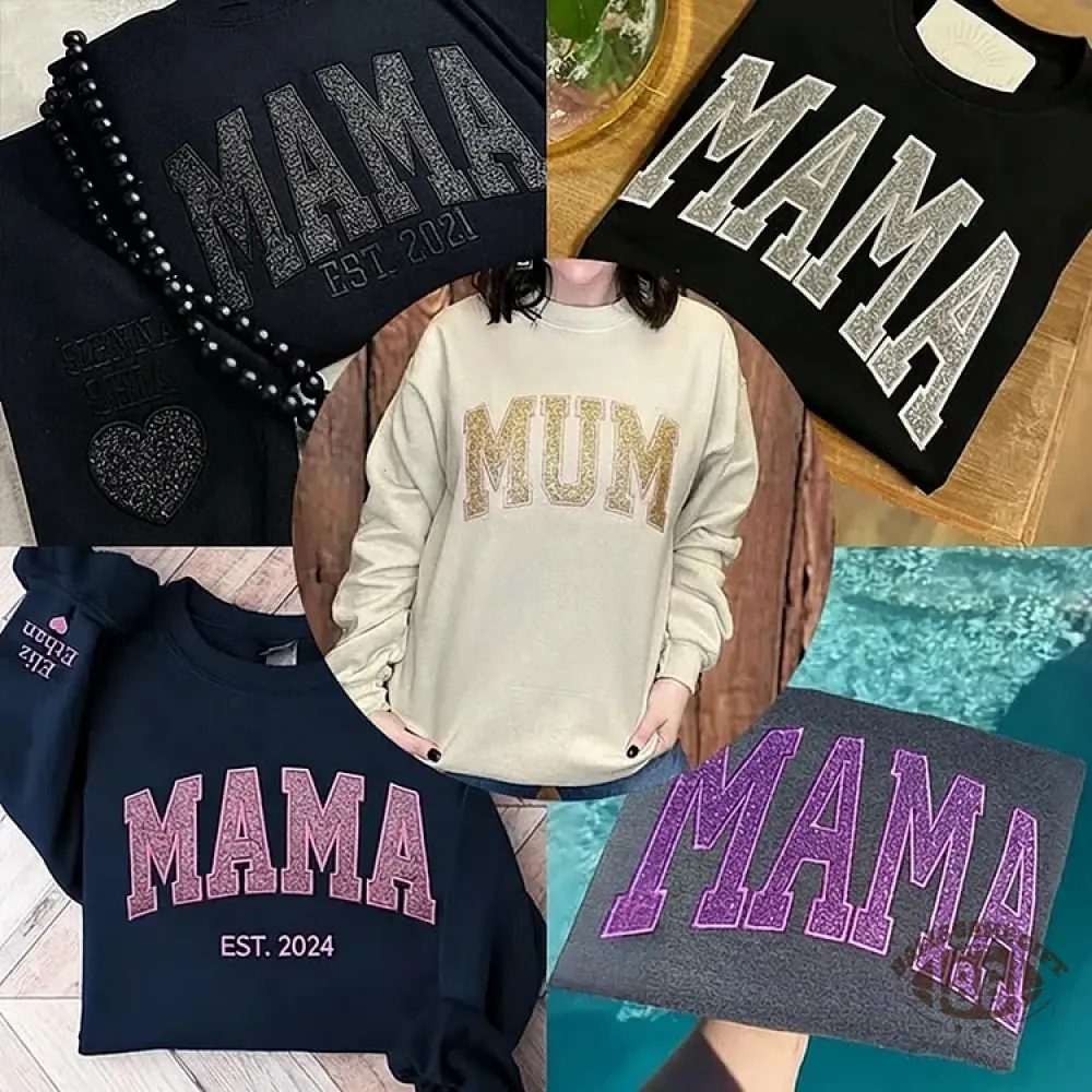Custom Applique Glitter Mama Sweatshirt/T-shirt