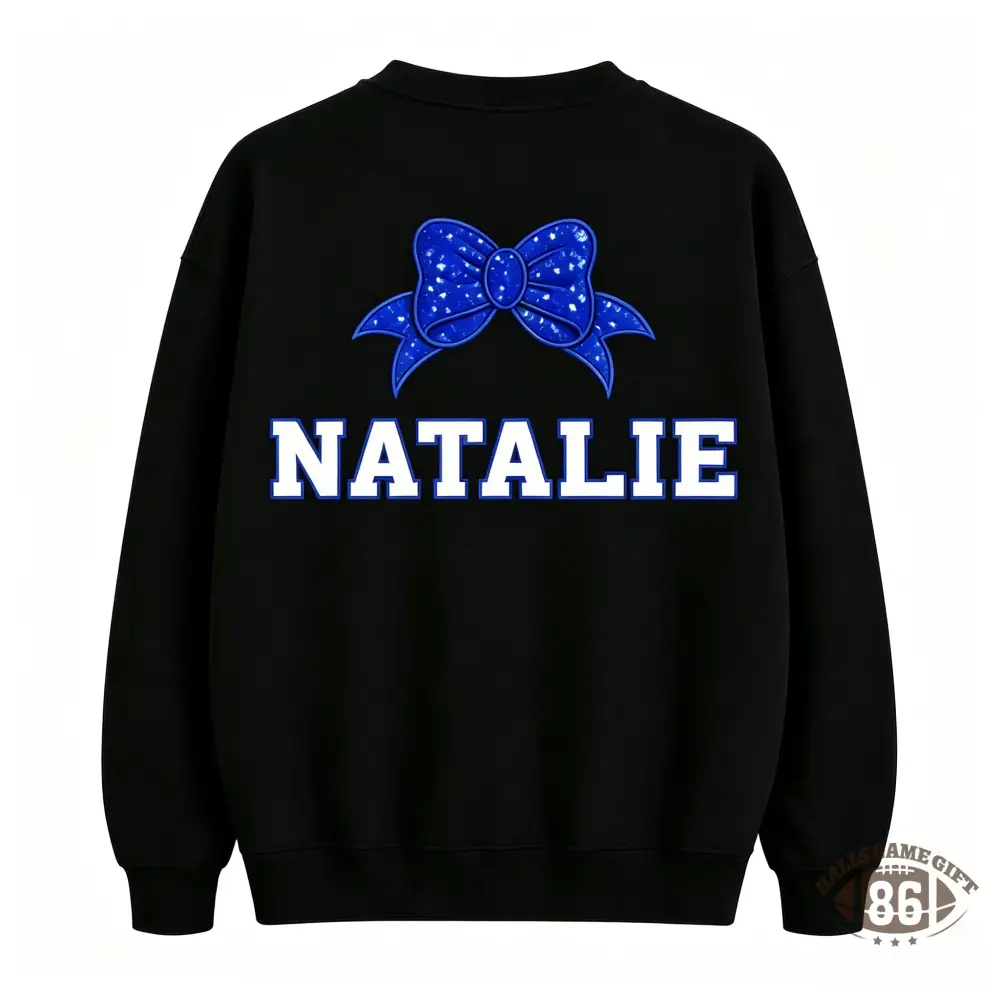  Custom Back Name Rhinestone Cheer Bow Crewneck
