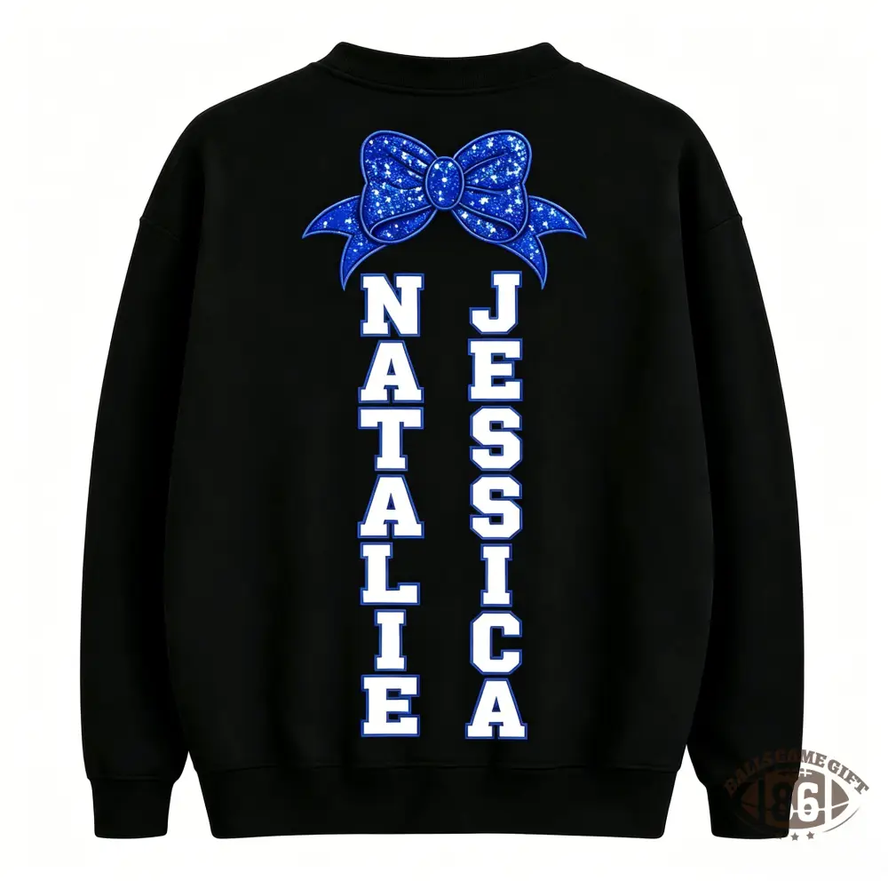  Custom Back Name Rhinestone Cheer Bow Crewneck