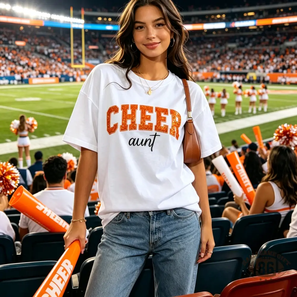 Custom Back Name Sequin Cheer Bow T-shirt Team Spirit Sweatshirt