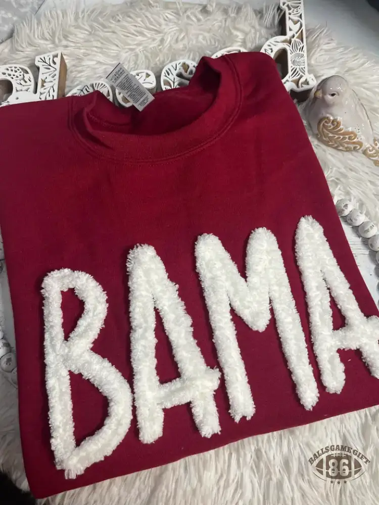 Custom BAMA Chenille Letter Oversized Gameday Sweatshirt